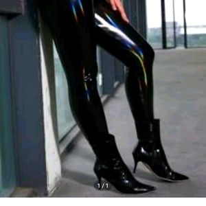 High rise faux leather leggings